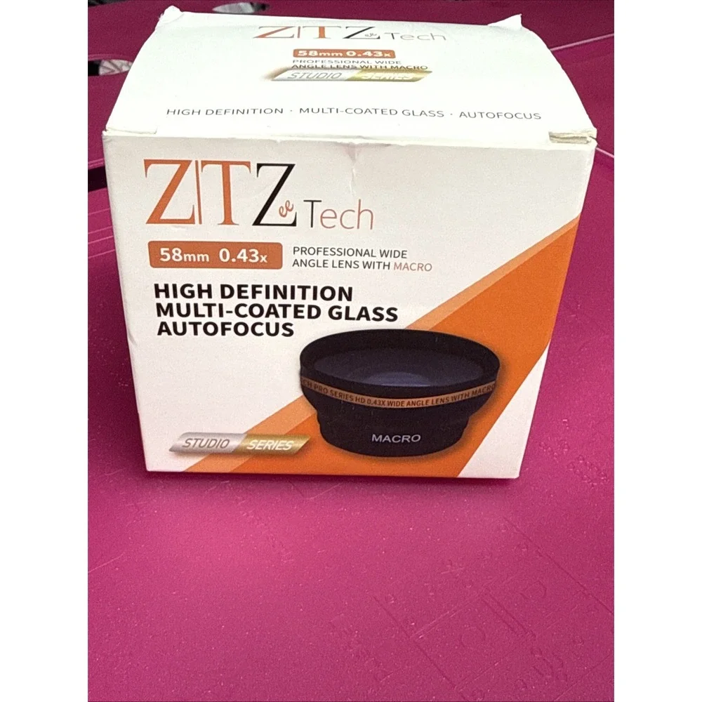 New ZTZ Tech Professional Wide Angle Lens w Macro 58mm x .43x Studio Series